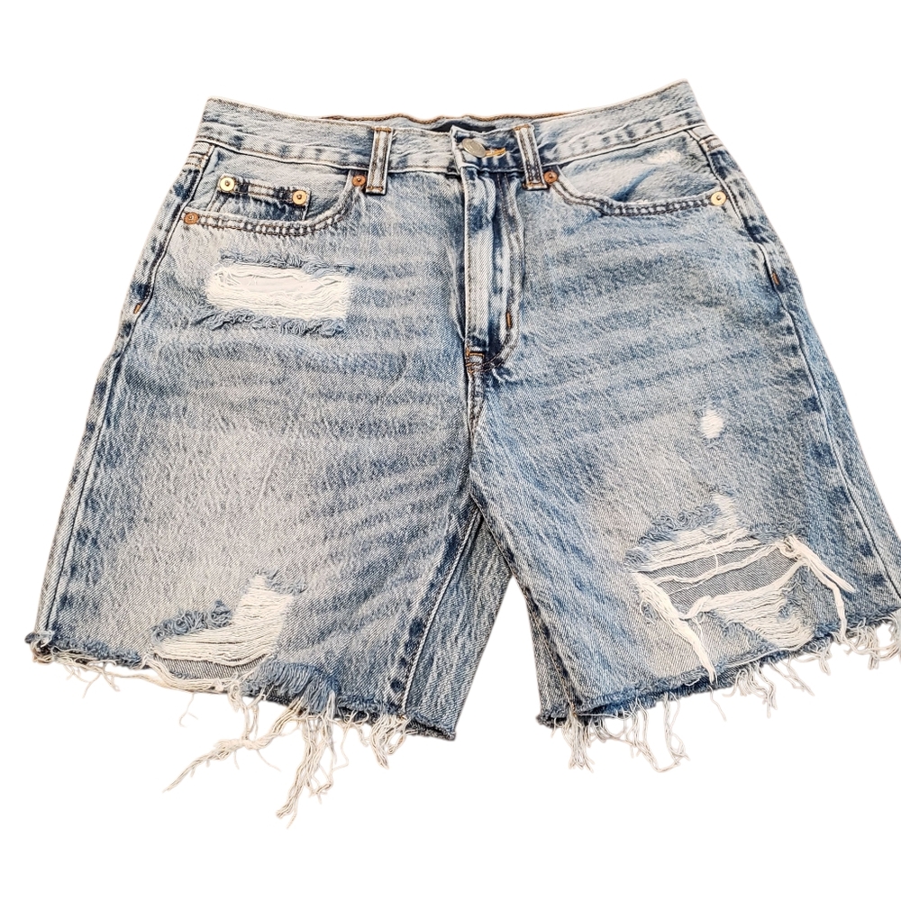Aeropostale Women’s Denim Skater‎ Shorts Size 2 100% Cotton, Distressed